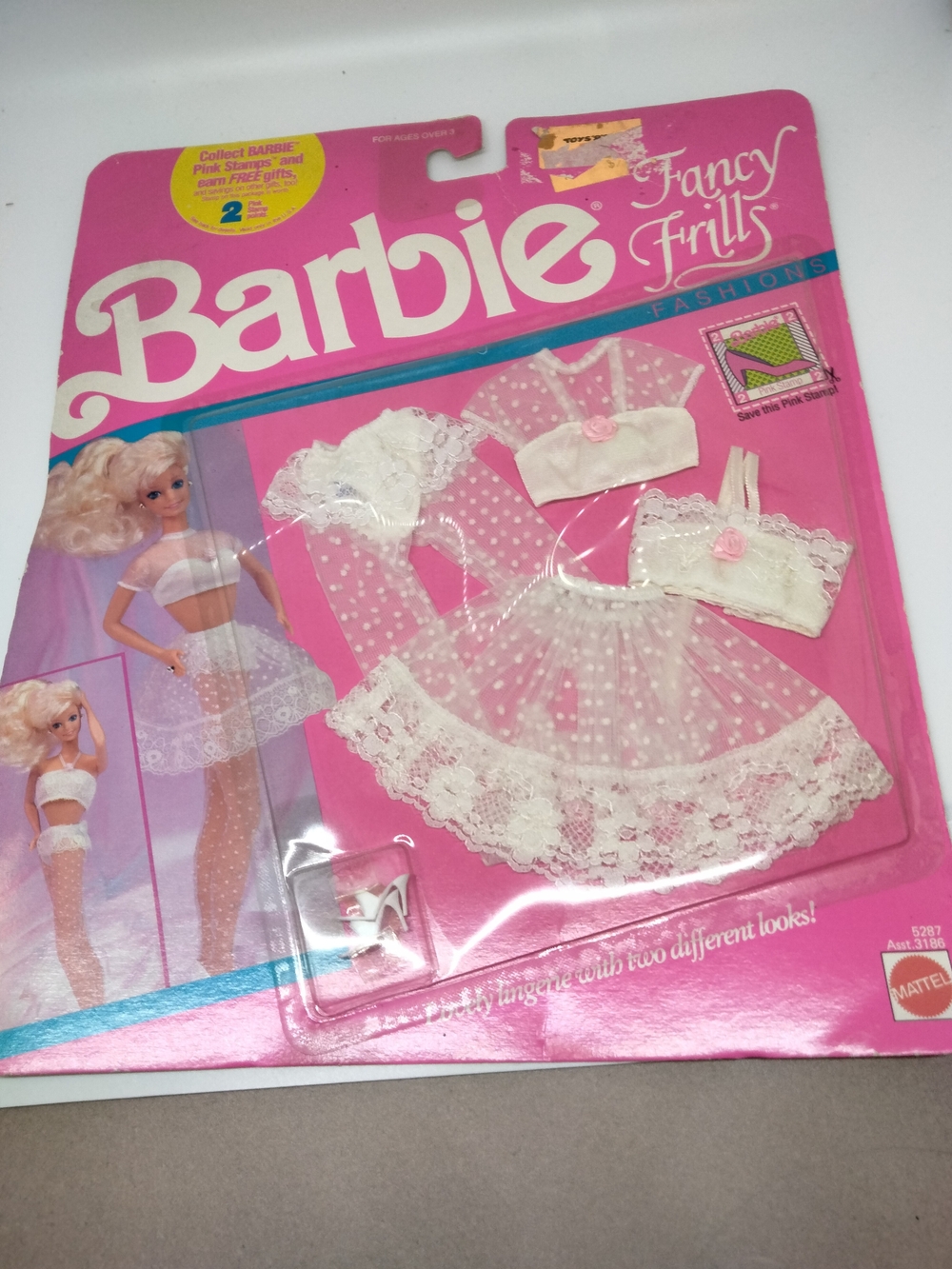 Barbie Fancy Frills Doll Lingerie Set - Pink & White 1990s